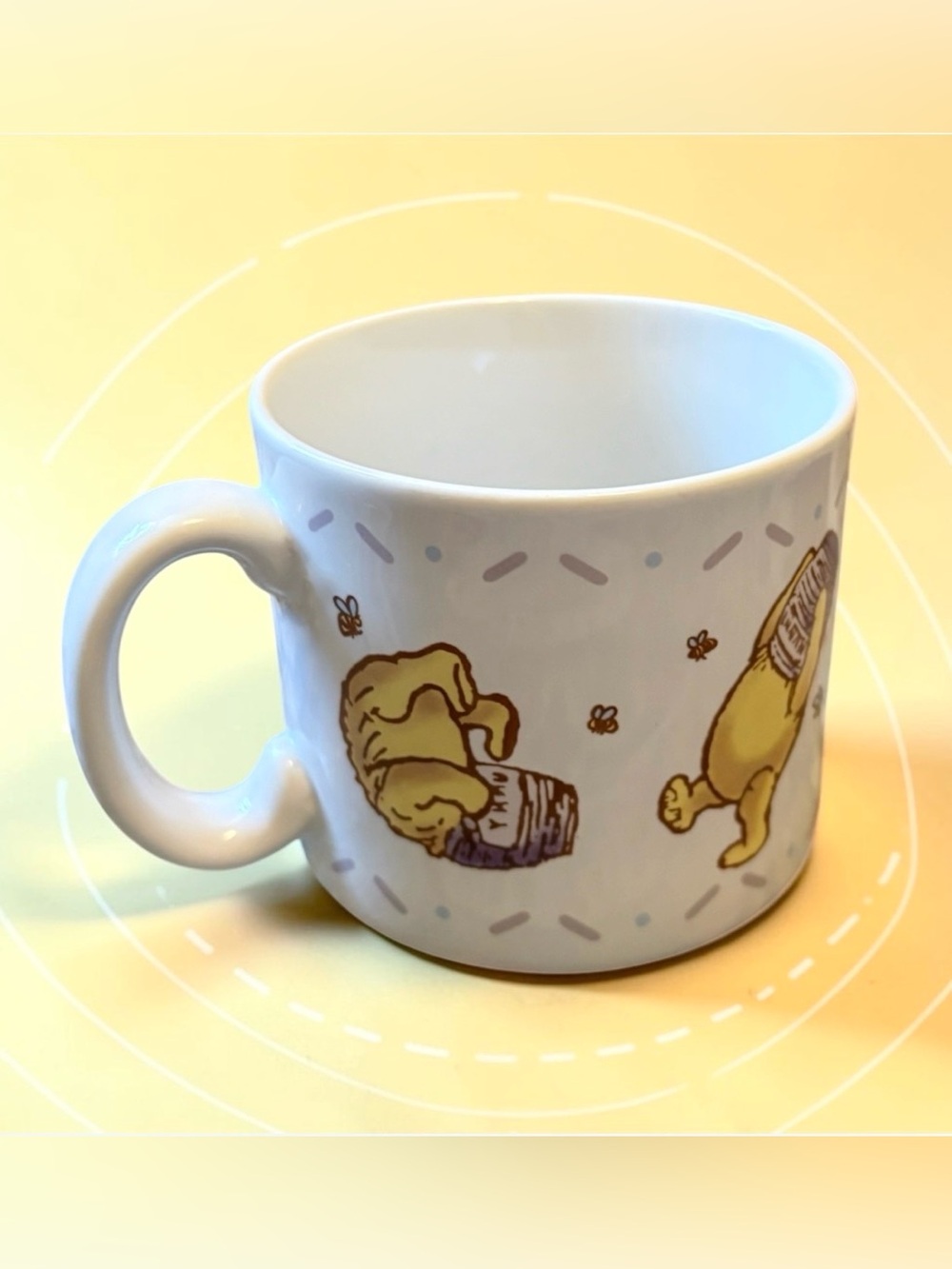 Vintage | White Ceramic Small Mug | Winnie the Pooh | Honey Pot + Bees